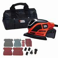 Black & Decker Lijadora Mouse 55W con extracción de polvo. Incluye bolsa y accesorios