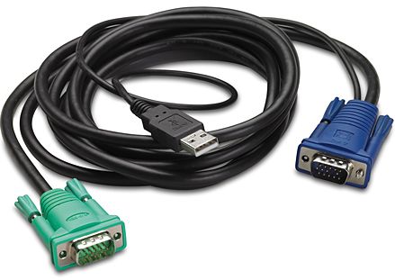 APC AP5822 - APC INTEGRATED LCD KVM USB CABLE - 12 ft (3m) // Racks and Accessories · KVM Switches