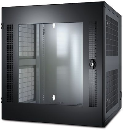Armario rack especial APC AR100 - NetShelter WX 13U w/Threaded Hole Vertical Mounting Rail Glass Front Door Black // Racks and Accessories · Specialty Enclosures