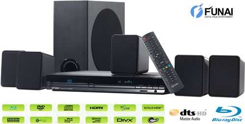 LECTOR BLU RAY HOME CINEMA CON AUDIO 5.1 Y RADIO INTERNET FUNAI HT2-M200