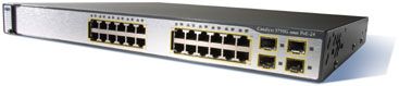 Cisco WS-C3750G-24PS-S · Cisco Catalyst 3750G-24PS - Conmutador - Capa 3 - Gestionado - 24 puertos - 10Base-T, 100Base-TX, 1000Base-T + 4 x SFP (vacías) - 1U - PoE - rack - apilable