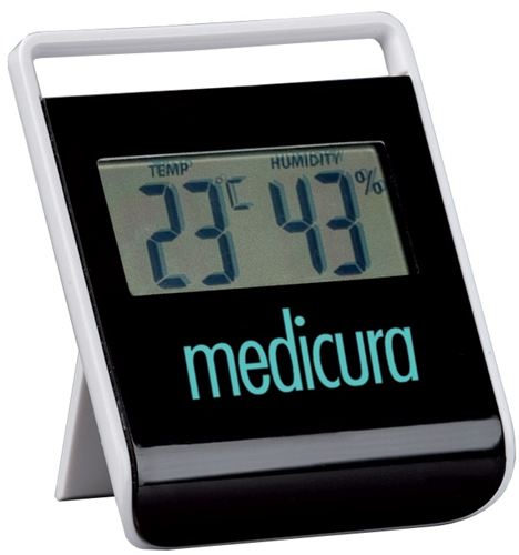 Pequeña estacion metereologica con temperatura y medidor de la humedad.