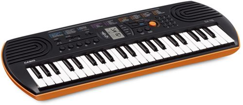 TECLADO MINI CASIO SA-76 NARANJA Y NEGRO