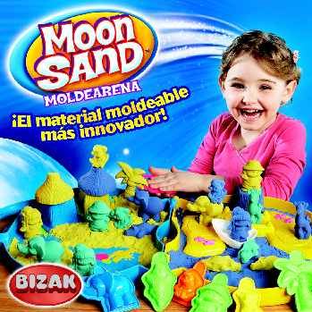 Bizak Moon Sand Isla de Aventuras con múltiples moldes y maletín para llevar y guardarlo fácilmente