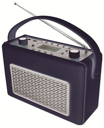 Radio AM/FM Elta con USB recubierto de polipiel Azul