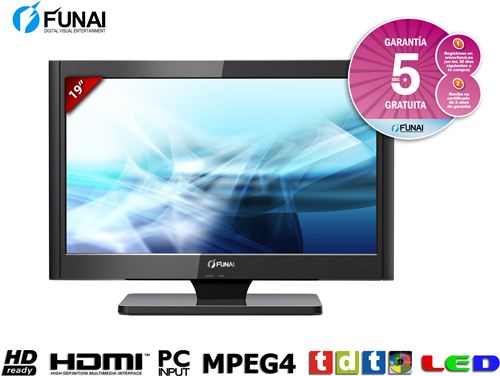 TELEVISOR LED 19" FUNAI H800M. HD Ready con TDT HD