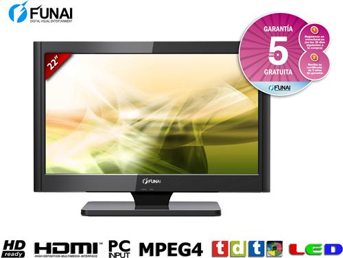 TELEVISOR LED 22" FUNAI H800M. HD Ready con TDT HD