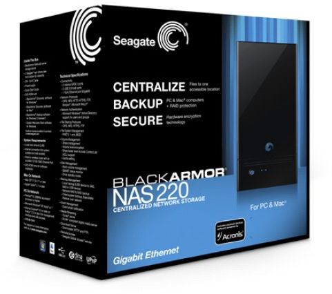 Servidor de almacenamiento de red Seagate BlackArmor® NAS 220 de 2 TB / Ref: ST320005LSD10G-RK