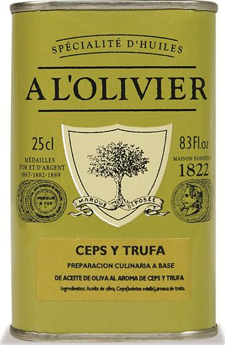 Aceite de Oliva A L´Olivier - Delicatessen - Aceite de Oliva con Ceps y Trufa A L´Olivier- Caja de 6 unidades de 250 ml