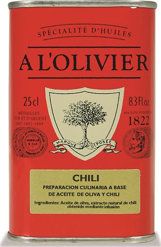Aceite de Oliva A L´Olivier - Delicatessen - Aceite de Oliva con Chili A L´Olivier- Caja de 6 unidades de 250 ml