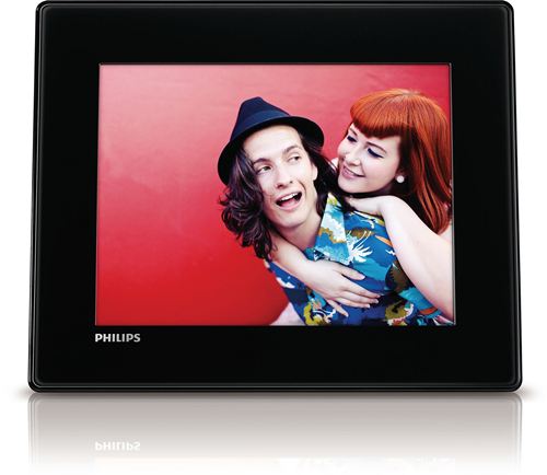Philips - Marco para fotografía digital 8" - flash 512 MB - Resolución 800 x 600 SPF4308/10 Color negro USB