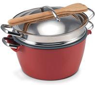 SET PARA GUISAR, COCINAR AL VAPOR Y SERVIR LA COMIDA HOT POT ESSENTIALS COLOR ROJO