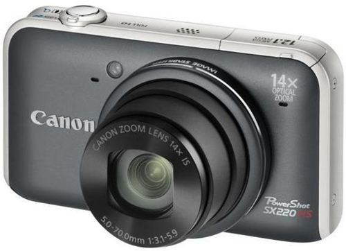 Cámara digital Canon PowerShot SX220 HS cámara compacta negra con GPS de 12.1 Mpix y zoom óptico: 14 x