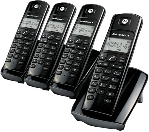 Teléfono inalámbrico digital Motorola Serie D1 (D104 Cuarteto) - Modo ECO (Ahorra hasta un 60% de energía - Identificador de llamadas
