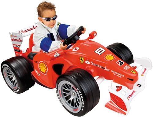 Coche Eléctrico Feber Ferrari F10, funciona con motor y batería de 6v, marcha adelante y atrás