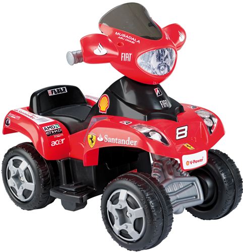 Quad Ferrari Eléctrico de Feber, funciona con motor y batería de 6v, marcha adelante y atrás