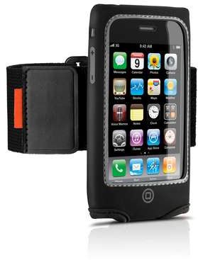 Philips Funda alcolchada, clip giratorio, muñequera o banda para el brazo para iPhone DLM1324/10 Permite controlar el dispositivo Ideal para hacer deporte o salir Color negro Neopreno