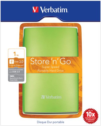 Disco Duro Portátil Store 'n' Go Verbatim USB 3.0 de 1 TB en color Verde eucalipto - Disco Duro Verde 1 TB (1.000 GB) de 2,5" externo USB 3.0/2.0, PC, MAC, Linux