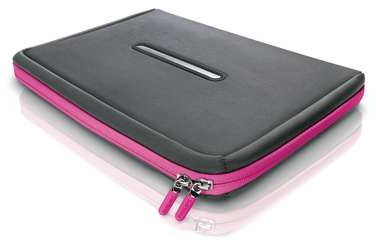 Philips Funda para netbook 15,6 pulgadas con HeatProtect SLE2500PN/10 Gris con cremallera rosa Las capas HeatProtect evitan el sobrecalentamiento Superficie estable y cómoda para tu netbook