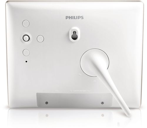 Philips Álbum de fotos digital SPH8528 Multimedia con borde táctil de 20,3 cm (8") SPH8528/10 Color plata Admite fotos, vídeos y música 15 divertidos relojes animados Resolución 800 x 600 USB JPEG