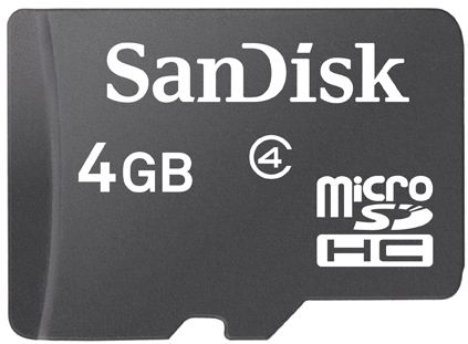 Tarjeta de memoria para teléfonos móviles microSDHC™ SanDisk de 4 GB - Class 2