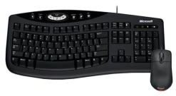 Conjunto de Teclado y Ratón óptico para la oficina Microsoft Comfort Curve Desktop 2000 - USB - Teclas de perfil ultrafino - Ergonómico - Antiderrames