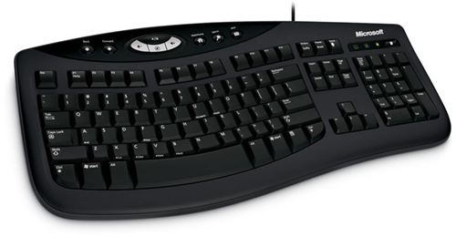 Conjunto de Teclado y Ratón óptico para la oficina Microsoft Comfort Curve Desktop 2000 - USB - Teclas de perfil ultrafino - Ergonómico - Antiderrames