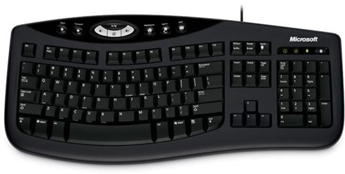 Conjunto de Teclado y Ratón óptico para la oficina Microsoft Comfort Curve Desktop 2000 - USB - Teclas de perfil ultrafino - Ergonómico - Antiderrames