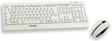 Cherry M85-26000ES-0 - Cherry B.UNLIMITED Rechargeable Wireless Desktop M85-26000 - Teclado - inalámbrico - 2.4 GHz - 105 teclas - ergonómico - ratón - receptor inalámbrico USB - gris claro - España
