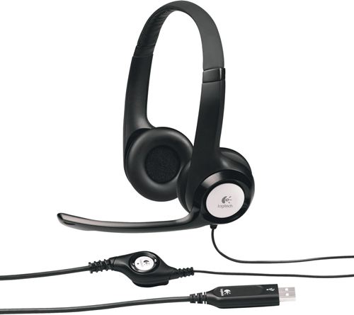 Auriculares telefónicos Logitech USB Headset H390 versátil que le permite escuchar sonido digital con total comodidad.