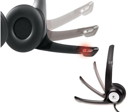 Auriculares telefónicos Logitech USB Headset H390 versátil que le permite escuchar sonido digital con total comodidad.