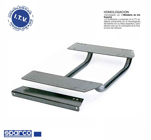 Base SPARCO Ref: 863016 para homologación asiento deportivo lado pasajero RECARO RS / SPEED. Peugeot 106 - 205 - 206 - 207 - 306