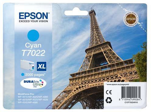 Cartucho de tinta Epson T7022 cian - C13T70224010 - formato XL