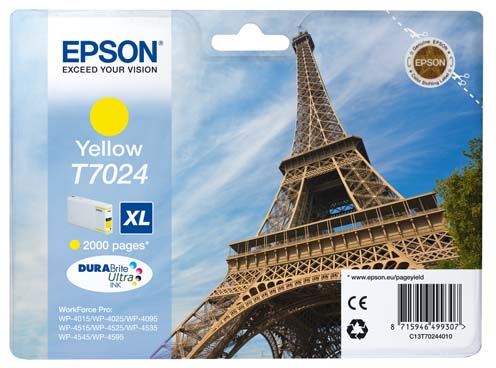 Cartucho de tinta Epson T7024 Amarillo - C13T70244010 - formato XL