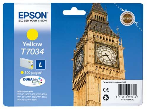Cartucho de tinta Epson T7034 Amarillo - C13T70344010 - formato L