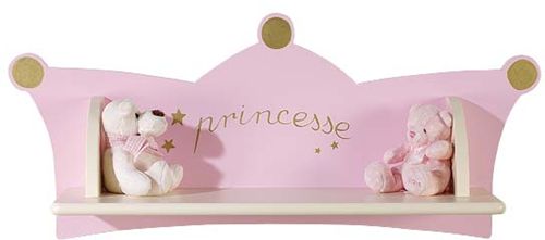 Estantería de 80 cm en madera de Micuna, color blanco-rosa Petite Princesse