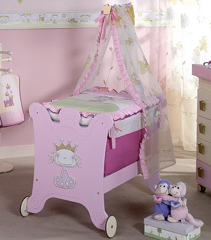Moises MICUNA, colección Petite Princess, Modelo MO-1151 CON DOSEL, color blanco-rosa