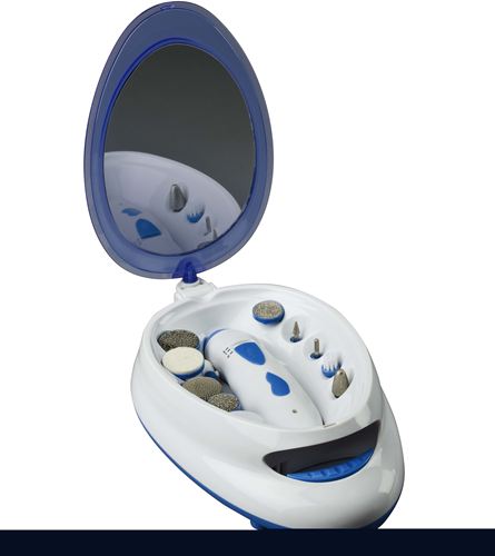 Set de manicura y pedicura con secador y 9 accesorios intercambiables