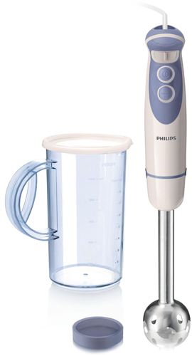 Viva Collection Batidora de varilla Philips HR1614. 650 W, brazo de metal, con vaso. Fácil de usar y fácil de guardar.