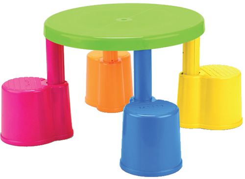 Feber Mesa y Bancos, Flip Flap Table, sólido y seguro, para niños a partir de 2 años