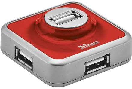 4 Port USB 2.0 Trust-Micro Hub - Red 16129