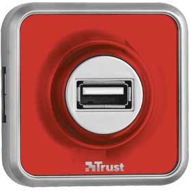 4 Port USB 2.0 Trust-Micro Hub - Red 16129