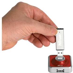 4 Port USB 2.0 Trust-Micro Hub - Red 16129