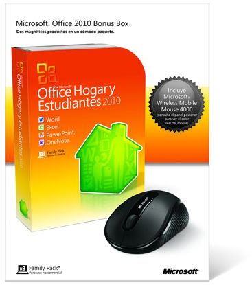 Microsoft Office Hogar y Estudiantes 2010 + *REGALO* Ratón Microsoft Wireless Mobile Mouse 4000 - Family Pack - Paquete completo - 3 PC - Uso no comercial - DVD - Win - Español - 32/64 bits