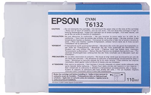 Cartucho Cián Epson T6132 - C13T613200 - para Stylus Pro 4000, Pro 4000 C8, Pro 4400, Pro 4450, Pro 4800, Pro 4880