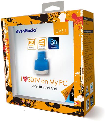 Sintonizadora AVerMedia AVer3D Volar Mini USB Azul - DVB-T (TDT), 3DTV, HD, Radio, EPG, mando, USB 2.0 ¡¡ 1080i !!
