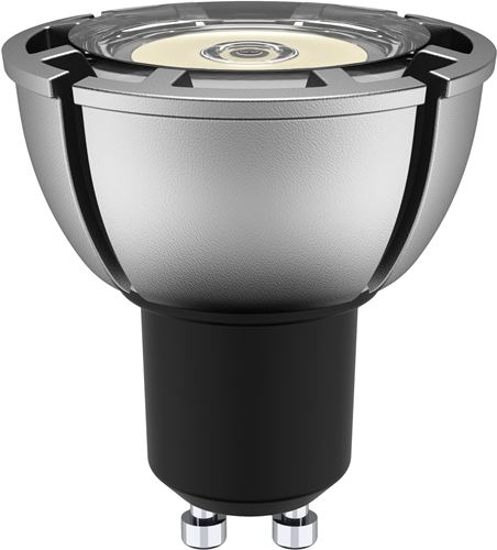 Foco LED PAR16 Verbatim - Casquillo GU10, Potencia 4W, 25.000 horas vida útil, Color de la luz WW 2850 K, Flujo luminoso 100 lm, Intensidad 380 cd