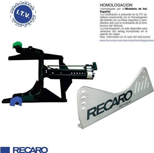 Base especifica para homologación de asientos RECARO para BMW 318i - 330ff (E90 / E91 / E92) Asiento conductor