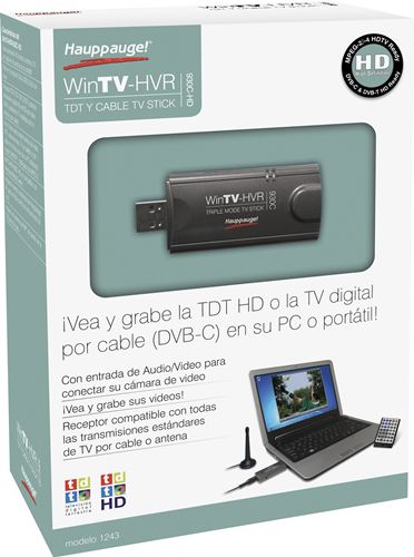 Sintonizadora Hauppauge WinTV-HVR-930C - TDT Alta Definición, TDT, CABLE (DVB-C) y TV Analógica en una única tarjeta USB ¡Sintonizadora USB Híbrida Alta Definición con 4 formatos de TV!