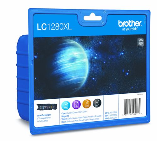 Pack de cartuchos de Tinta Brother LC1280XLVALBP (negro, cian, magenta y amarillo)
